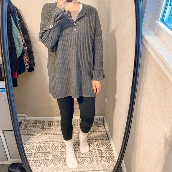 Free People Around The Clock Henley Pullover XS - Picture 8 of 8